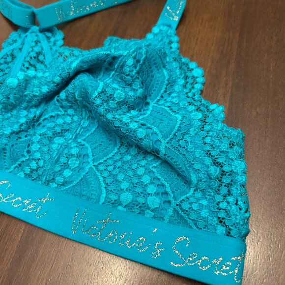 Victoria’s Secret Bralette Women’s Size XL Blue Wireless Front Closure - Picture 9 of 16